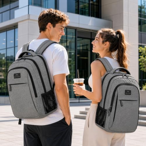 MATEIN Travel Laptop Backpack, 15.6 Inch College School Computer Bag, Grey - color: Austere Grey, size: 15.6 Inch