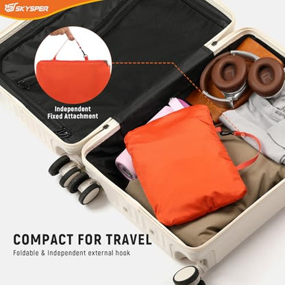 SKYSPER Small Packable Hiking Backpack 20L Anti-theift Travel Daypack | RFID Ultralight Foldable Walking Backpack with Water Bottle Holder, Nylon, Multi-compartment, Everyday Carry for Men Women - color: Orange