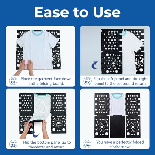 2 Pack Shirt Folding Board Laundry Organizer, Clothes Folding Board, Laundry Folding Table, Plastic Durable Fast Easy Magic Flip T Shirts Dress Pants Towels Adult (Black) - color: 2 Black
