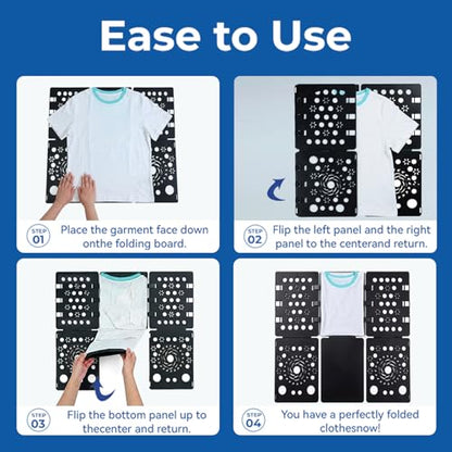 2 Pack Shirt Folding Board Laundry Organizer, Clothes Folding Board, Laundry Folding Table, Plastic Durable Fast Easy Magic Flip T Shirts Dress Pants Towels Adult (Black) - color: 2 Black