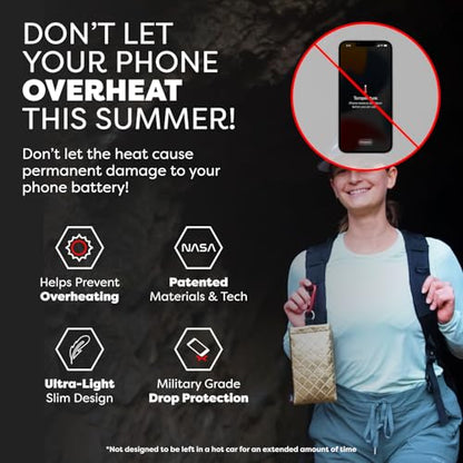 PHOOZY Apollo II Thermal Phone Case with NASA-Derived Technology - Extends Battery Life 4X in Hot or Cold Weather - Military Grade 8-Foot Drop Protection Insulated Pouch - Medium Gold - color: Apollo II Gold, size: MEDIUM
