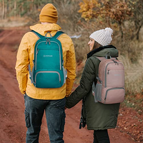 ZOMAKE Lightweight Packable Backpack 30L, Foldable Travel Hiking Daypack - color: C-lake Green