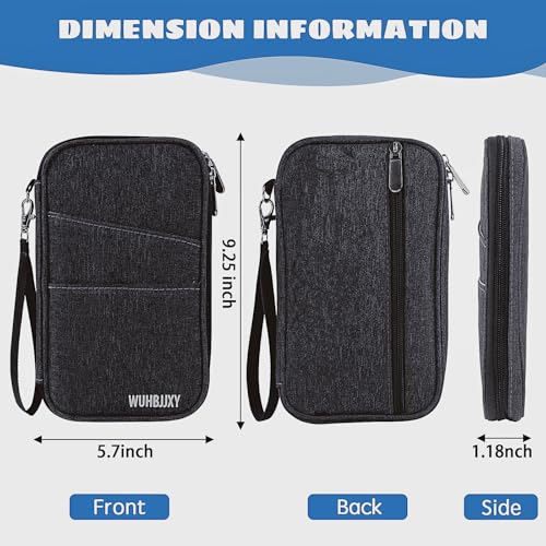 Amazing,Practical,Premium,RFID Family Passport Holder, Travel Wallet, Travel Document Organizer, Passport Bag,(Black) - color: Black