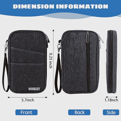 Amazing,Practical,Premium,RFID Family Passport Holder, Travel Wallet, Travel Document Organizer, Passport Bag,(Black) - color: Black