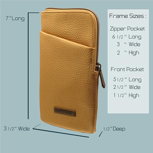 Soft Double Glasses Case, Portable Zipper Sunglasses Sleeve, Dual Eyeglasses Holder Pouch & Cloth Men Women - color: Gold