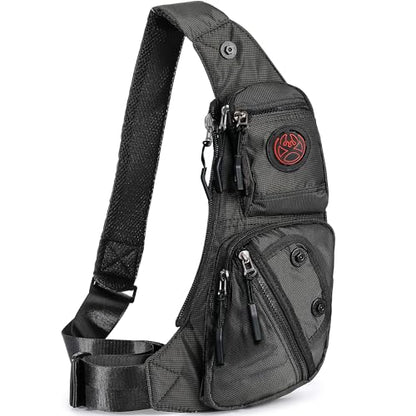 NICGID Sling Bag Chest Shoulder Backpack Crossbody Daypack for Men Women - color: Black-2620n