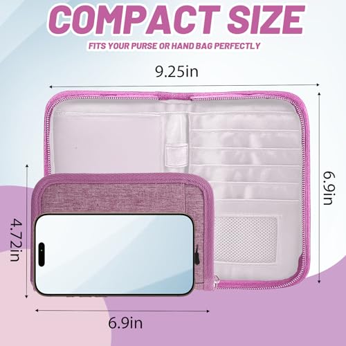 Passport Holder for Travel, RFID Blocking Wallet for Couples Men and Family - color: Purple