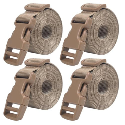 XTACER 1 Inch Molle Backpack Accessory Strap Luggage Straps Cover Strap Sleeping Bag Strap with Buckle (TAN, 60) - color: TAN, size: 60 Inches