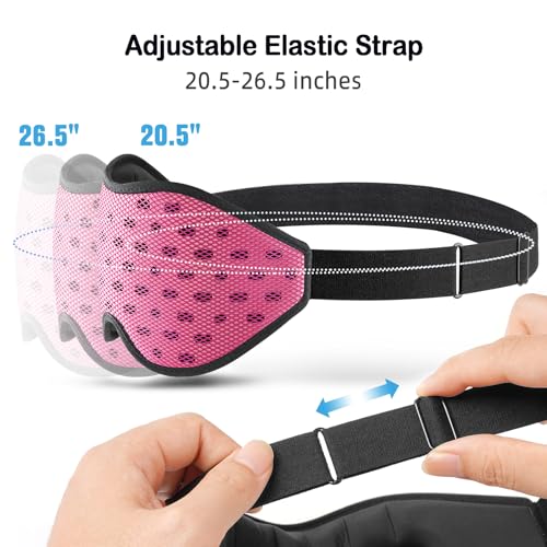 LitBear Breathable Sleep Mask, 3D Eye Mask Sleep for Side Sleeper Women Men - color: Pink