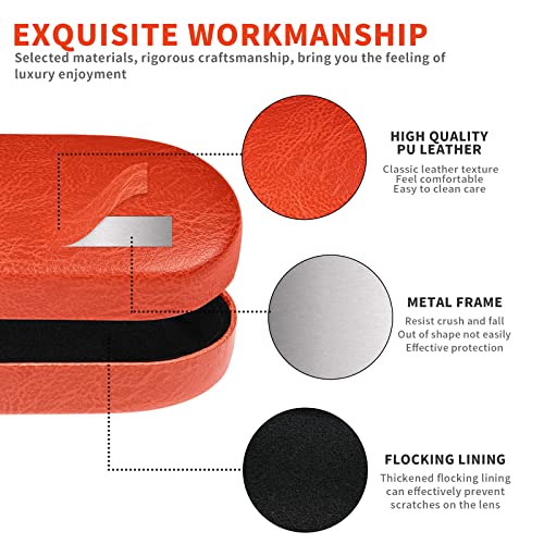 molshine Hard Shell Sunglasses Case, Classic Large Glasses Case for Women Men, Sunglass Eyeglasses - color: Orange