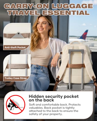 suradar Travel Backpack for Women Men Carry on Backpack - color: A1-beige Brown