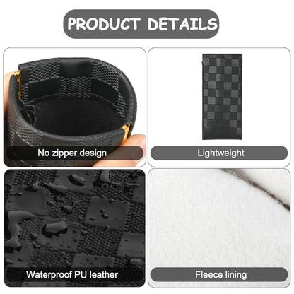 Sightor Sunglasses Case 2 Pcs Soft Eyeglass Cases Checkered Glasses Pouch - color: Black, White