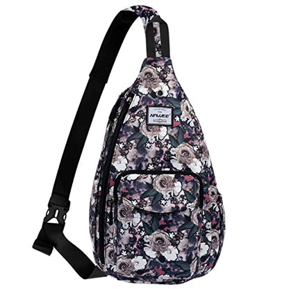 Backpack Sling for Women Anti-Water Crossbody Bag Inclined Adjustable Pack - color: Gray Rose