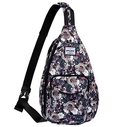 Backpack Sling for Women Anti-Water Crossbody Bag Inclined Adjustable Pack - color: Gray Rose