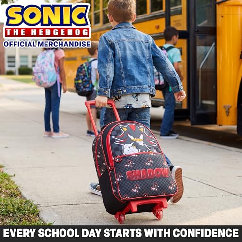 Get Trend Sonic the Hedgehog Boys 2-in-1 Rolling Luggage Bag with Wheels - color: Multi Shadow