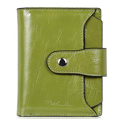 BOSTANTEN Leather Womens Wallet Small RFID Blocking Credit Card Holder - color: 1-green