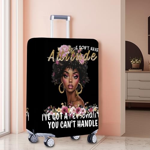 Luggage Covers for Suitcase Tsa Approved, Suitcase Covers Protector Elastic Fit for 24-26 Inch Luggage - color: Pink Brown