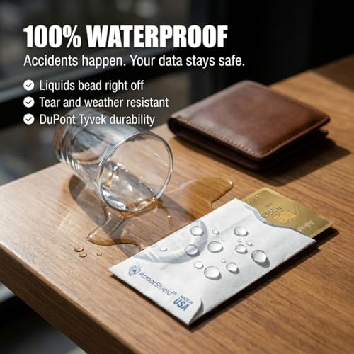 ArmorShield RFID Blocking Sleeves for Credit Cards, 10-Pack White, USA Made - color: White