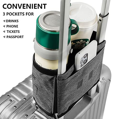 riemot Luggage Travel Cup Holder Free Hand Water Bottle Carrier Grey - color: No Hook & Loop: Grey