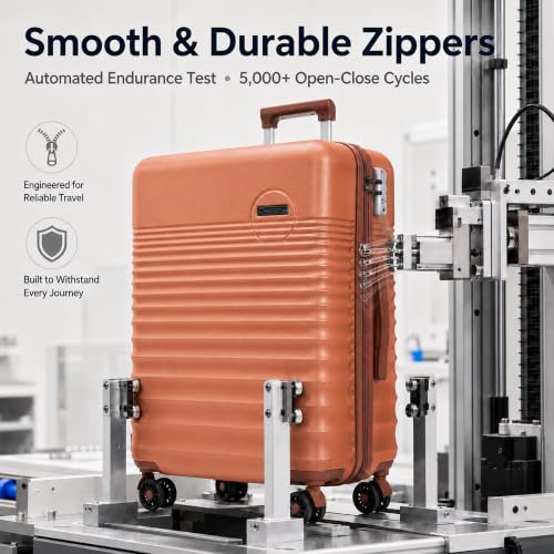 Carry On Luggage 22x14x9 Airline Approved Suitcase with Wheels, 3 Piece - color: Tangerine, size: 3 Piece Sets (20/BP/TB)