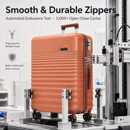 Carry On Luggage 22x14x9 Airline Approved Suitcase with Wheels, 3 Piece - color: Tangerine, size: 3 Piece Sets (20/BP/TB)
