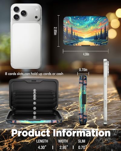 Maicican RFID Blocking Aluminum Credit Card Holder - color: Card holder wallet - Aurora Forest