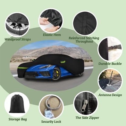 6 Layers Custom Car Cover for 2020-2026 Chevy Corvette C8 Stingray - size: C8 Cover