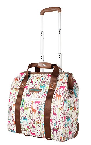 Lily Bloom Design Pattern Carry on Bag Wheeled Cabin Tote (Giraffe Park) - color: Giraffe Park