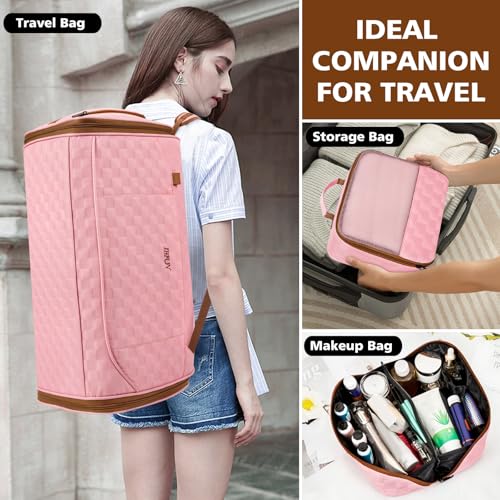 Convertible Garment Bag for Travel, 4-in-1 Backpack for Women Men, 3pcs 50L - color: B-Pink