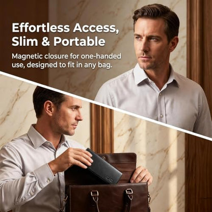 Double Sided Glasses Case Hard Shell,Sunglasses Case & Eyeglass Case with Cleaning Cloth & Storage Pouch - color: Black
