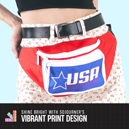 SoJourner Waterproof Fanny Pack, USA Retro - color: USA Retro - Red, White, Blue