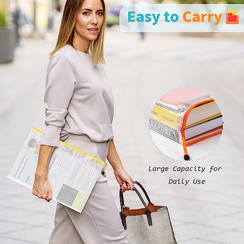 Umriox 24 Pack A4 Mesh Zipper Pouch Bags, Document File Organizer Storage - style: A4-24P