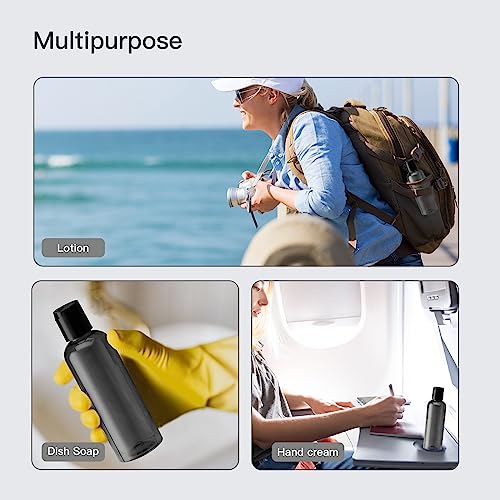 Travel Bottles for Toiletries, 3.4 oz Travel Size Containers, 5pcs, Black - color: Black