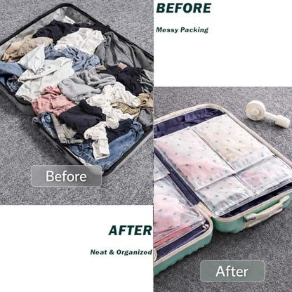 Travel Storage Bags, 30PCS Resealable Ziplock Bags Clear Bag & Frosted Zip lock Seal Clothes Bags Hospital Waterproof Luggage Organiser for Clothes Shoes Cosmetics