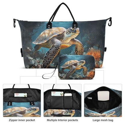 Sea Turtle Quilted Travel Bags Weekender Duffle Bags - color: Color 02