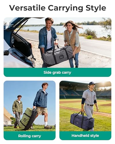 BAGSMART 83L Foldable Travel Bag, Large Duffle Bag Luggage for Travel - color: Dark Gray