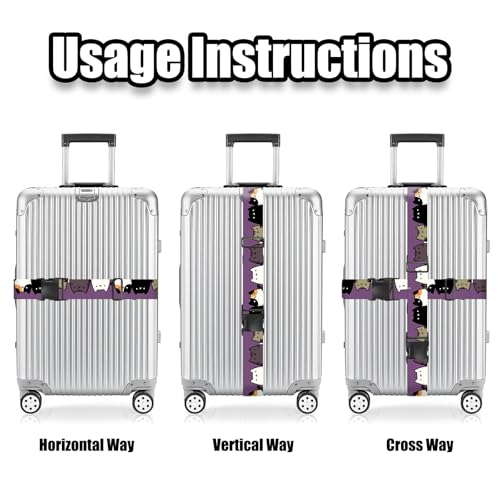 Nuxovilar Luggage Straps Set for Suitcase 1.96x71in Polyester - color: YLU10318, size: 1.96"x70.86"