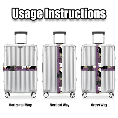 Nuxovilar Luggage Straps Set for Suitcase 1.96x71in Polyester - color: YLU10318, size: 1.96"x70.86"