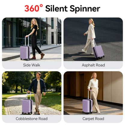 Carry On Luggage, Expandable PC HardShell Suitcase, Lilac, 20 in - color: Lilac, size: 20in
