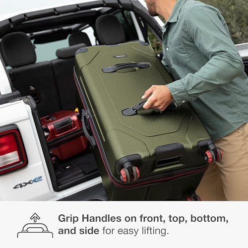 Traveler's Choice Maxporter II Polycarbonate Hardside Trunk with Spinner Wheels, Green, 31-Inch Large Trunk - color: Dark Green, size: 31-inch Large Trunk