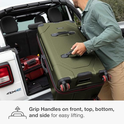 Traveler's Choice Maxporter II Polycarbonate Hardside Trunk with Spinner Wheels, Green, 31-Inch Large Trunk - color: Dark Green, size: 31-inch Large Trunk