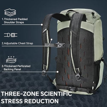 N NEVO RHINO 16L Hiking Backpack, Lightweight Daypack for Men Women - color: Green