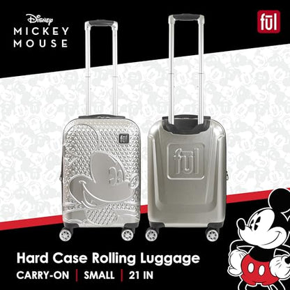 FUL Mickey Mouse Disney Kids Suitcase, Silver - color: Silver, size: 21 Inch