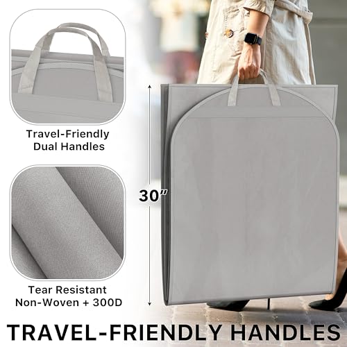 Simple Houseware 60" Travel Garment Bag, 4" Gusset Lightweight, Gray 3 Pack - size: 60-Inch, 3-Pack, Gray
