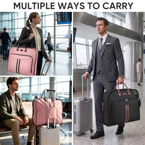 BALEINE Garment Bags for Travel, Water Resistant Carry on Suit Bag - color: Black, size: 48"-expanded