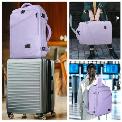 MATEIN Light Purple Carryon Backpack, 40L Airplane Approved Travel Backpack - color: Light Purple, size: X-Large