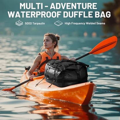 MIER Large Waterproof Duffel Bag - 60L/80L Dry Bag Backpack - color: Black, size: 80L