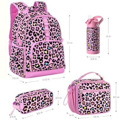 Choco Mocha Strawberry Backpack Set Kids Backpacks for Girls, Girls Backpack with Lunch Box & Water Bottle, Elementary School Bookbag Age 6-8 17 Inch, Pink - color: Strawberry Pink