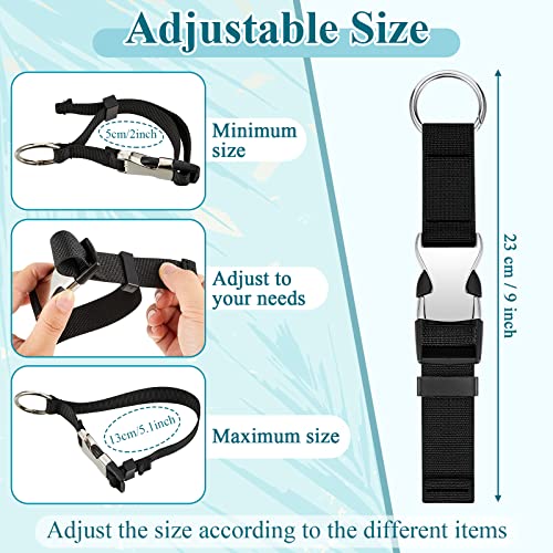 3 Pcs Add a Bag Luggage Straps for Suitcases, Connector Straps - color: Black, Blue and Grey