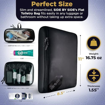 SIDE BY SIDE Hanging Toiletry Bag for Men, Travel Dopp Kit & Shaving Kit